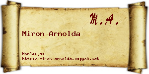 Miron Arnolda névjegykártya